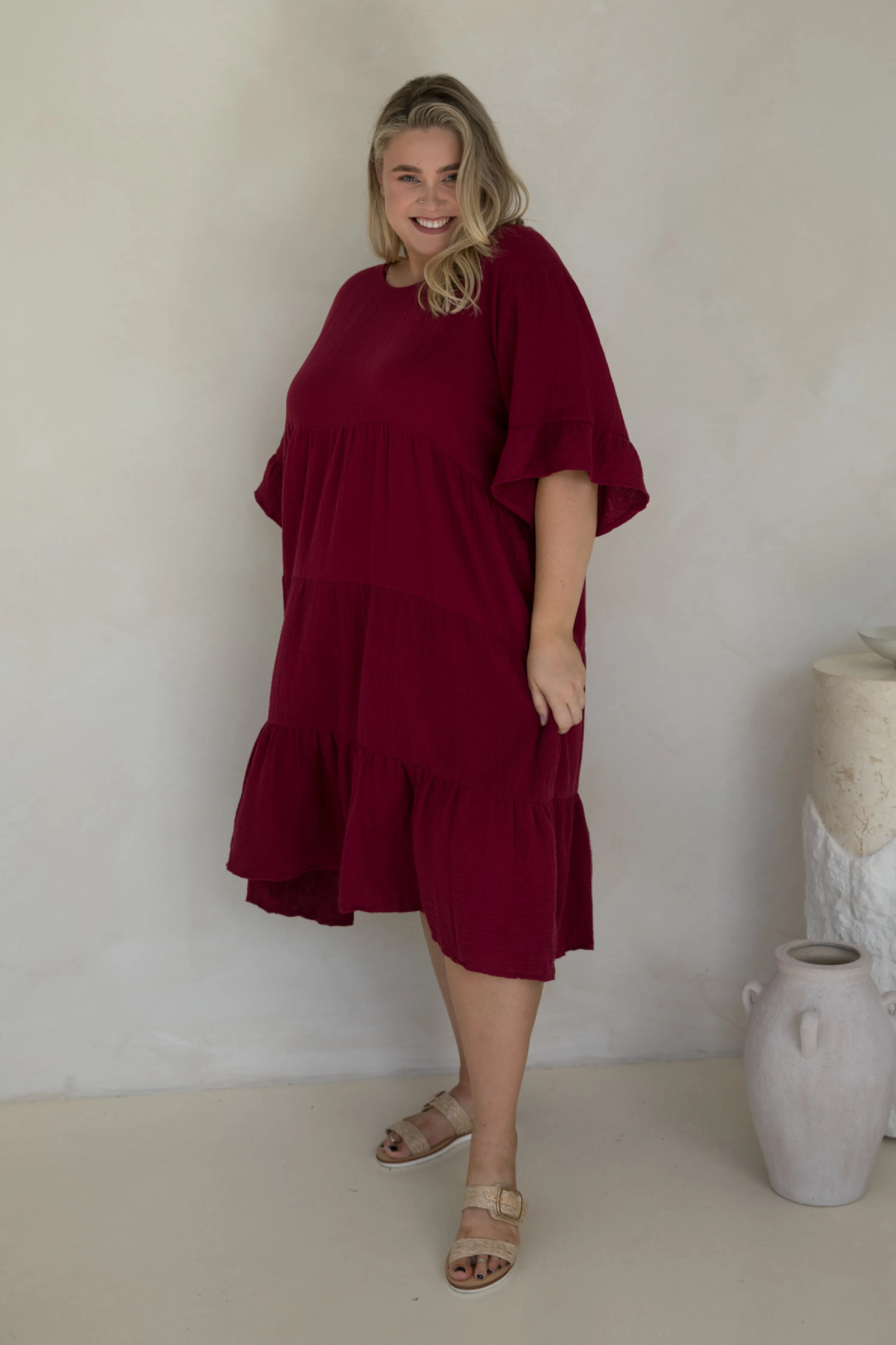 Sofia Dress in Mahogany