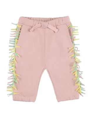 Stella McCartney Kids   Fringed organic cotton sweatpants 