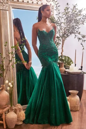 STRAPLESS LACE & TULLE MERMAID GOWN CDCDS482