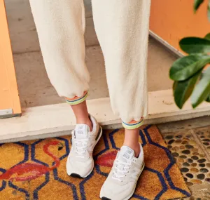 Stripe Cuff Faux Sherpa Jogger Eggshell ~ SUNDRY