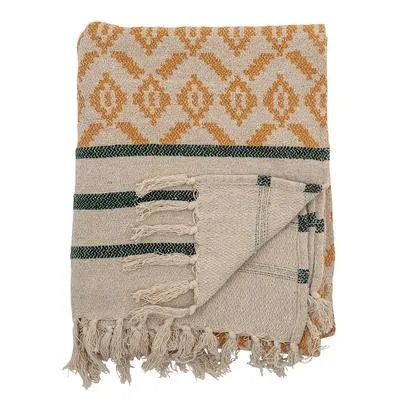 Throw, Yellow, Recycled Cotton