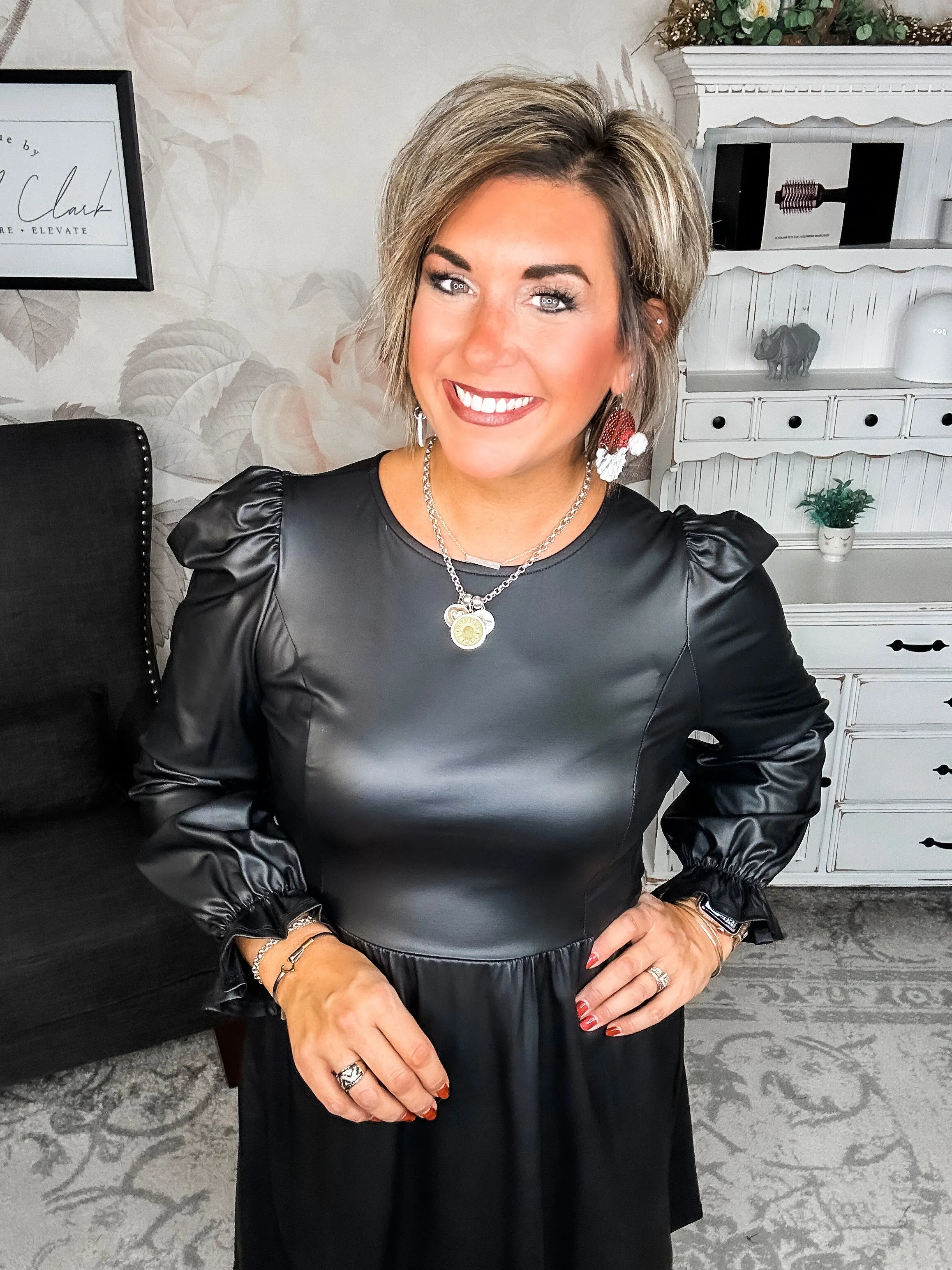 To The Edge Faux Leather Dress