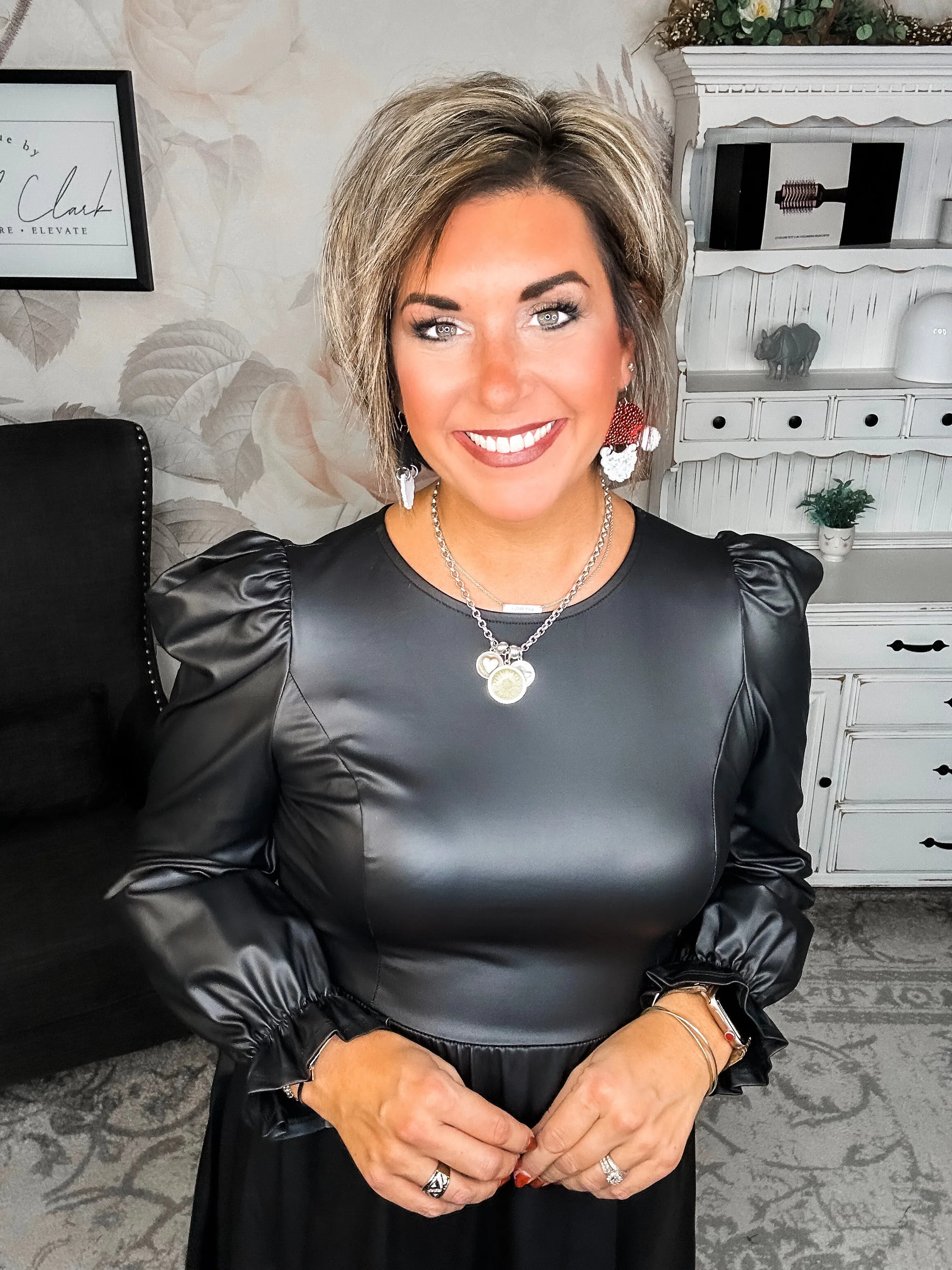 To The Edge Faux Leather Dress
