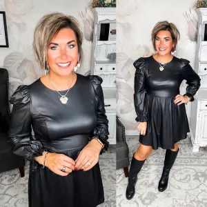 To The Edge Faux Leather Dress