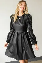 To The Edge Faux Leather Dress