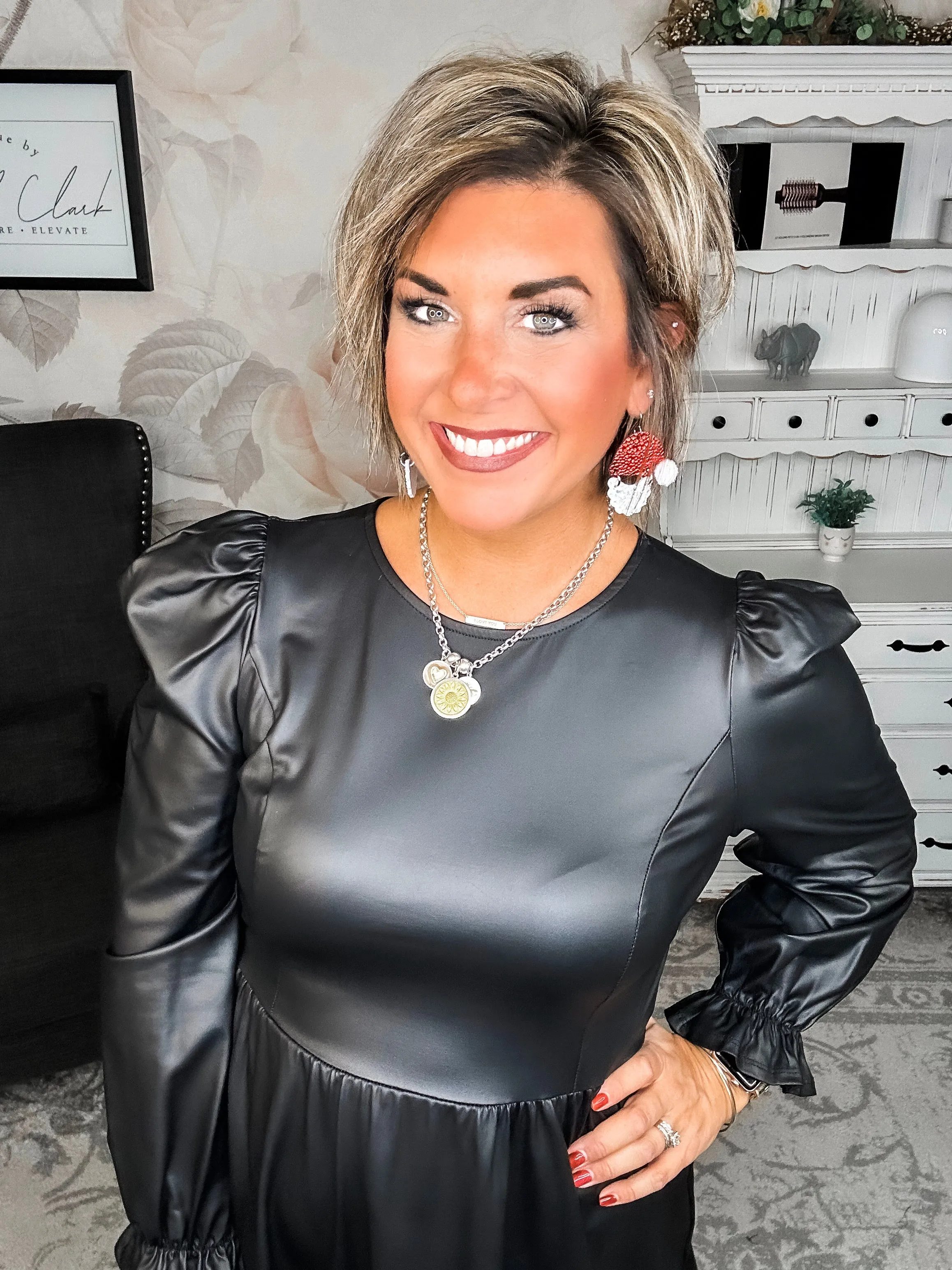 To The Edge Faux Leather Dress