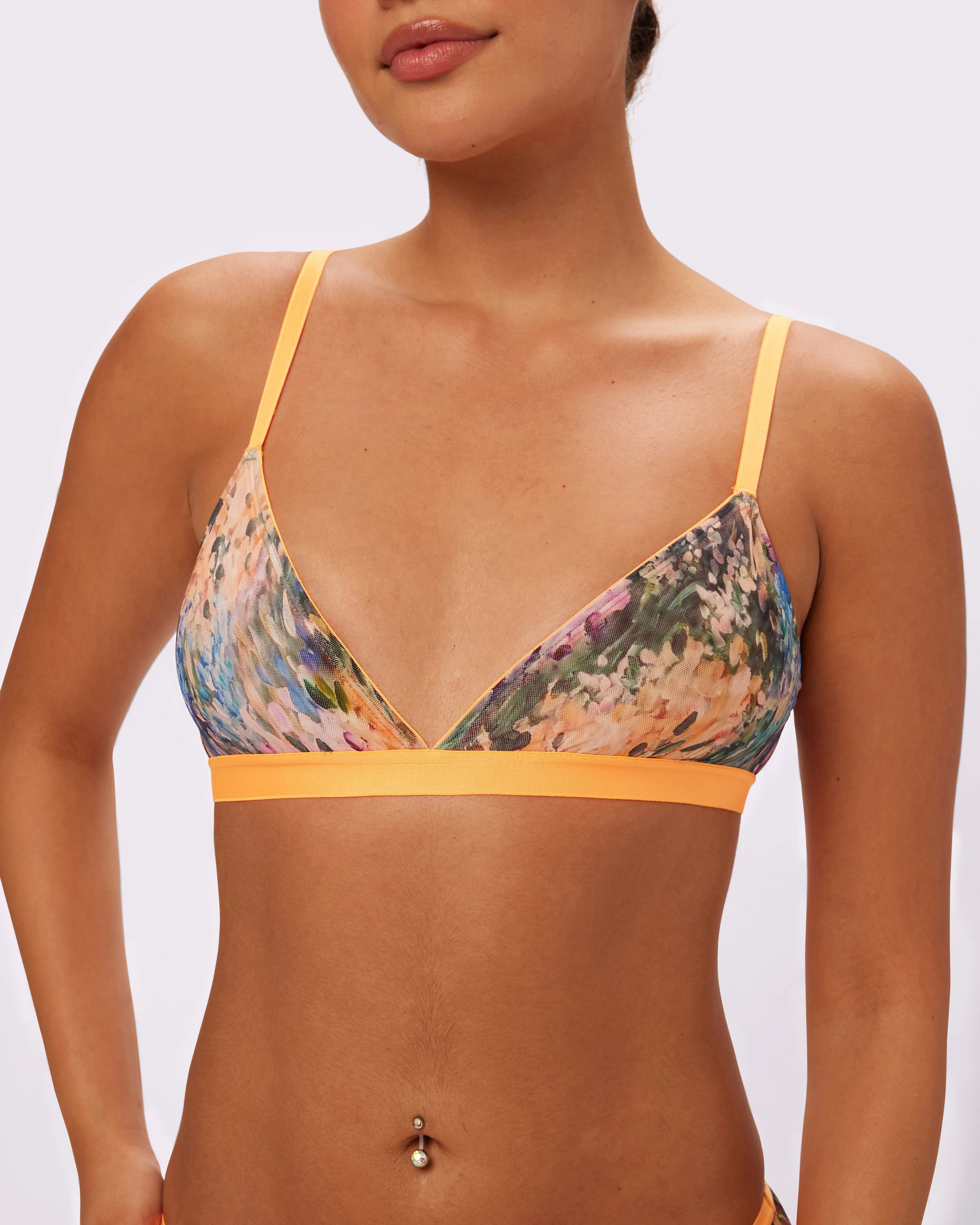 Triangle Bralette | Silky Mesh | Archive (Watercolor)
