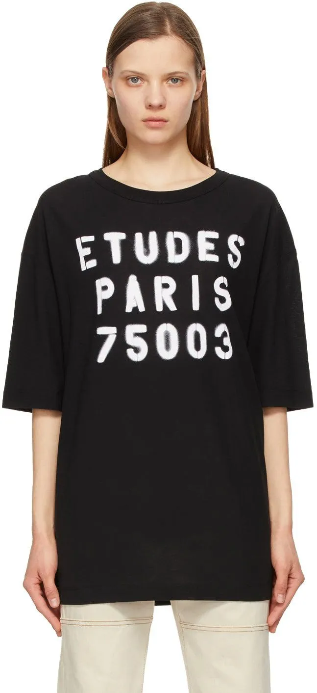 Ã‰tudes Black Museum Stencil T-Shirt