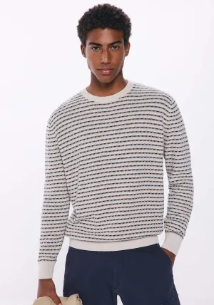 Two-tone textured jumper - Blue