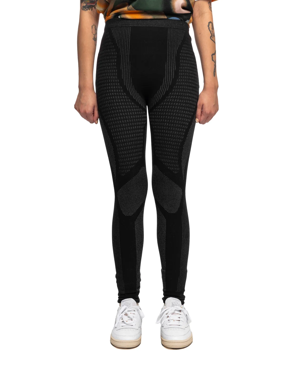 Unisex Black Rolled Edge Baselayer Pants