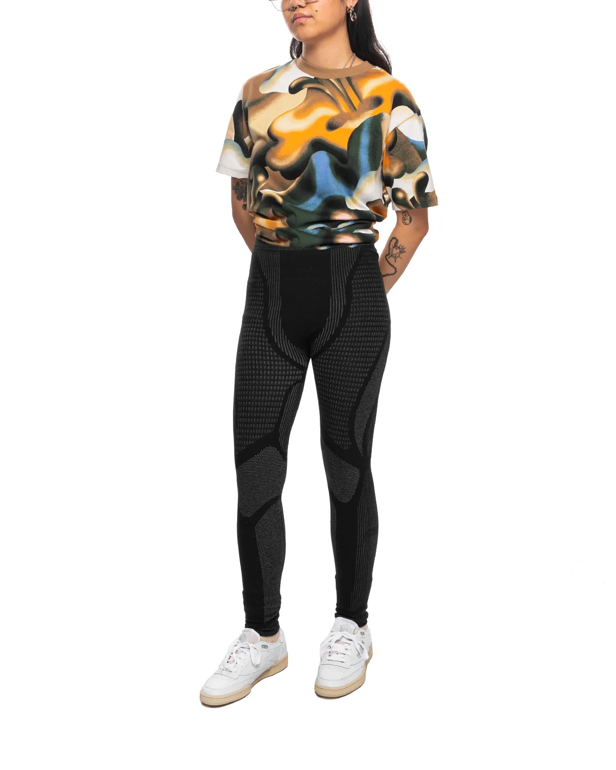 Unisex Black Rolled Edge Baselayer Pants