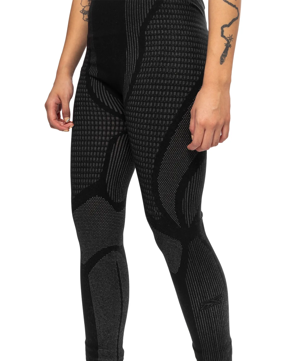 Unisex Black Rolled Edge Baselayer Pants