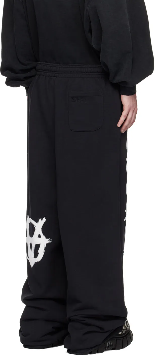 VETEMENTS Black Anarchy Sweatpants by Vetements