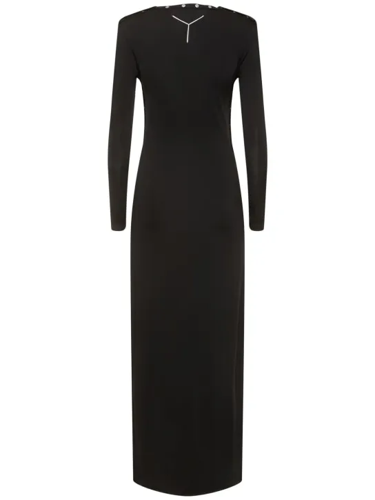 Y/PROJECT   Jersey long sleeve maxi dress w/ snaps 