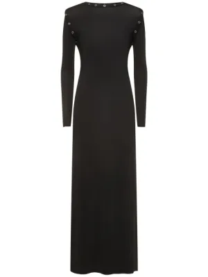 Y/PROJECT   Jersey long sleeve maxi dress w/ snaps 