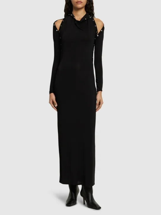 Y/PROJECT   Jersey long sleeve maxi dress w/ snaps 